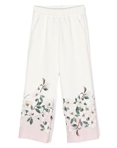 Прямые брюки с цветочным принтом, белый Monnalisa