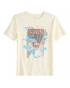 Футболка с коротким рукавом и принтом для мальчиков 8-20 лет на каждый день, цвет go gamer arcade ivory Sonoma goods for life