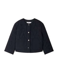 Стеганый пуховик с узором, синий Bonpoint