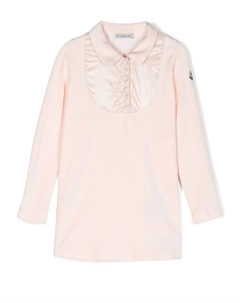 Платье с длинными рукавами и нашивкой-логотипом, розовый Moncler enfant