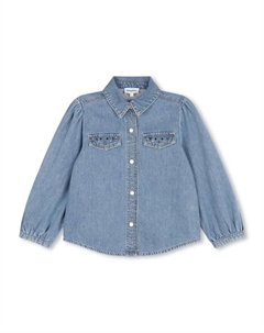 Джинсовая рубашка с вышитым логотипом, синий Sonia rykiel enfant