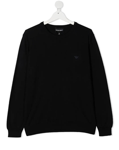 Джемпер с вышитым логотипом, синий Emporio armani kids