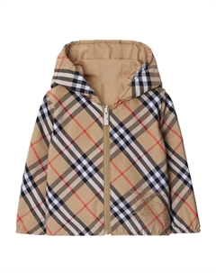 Двусторонняя куртка в клетку, нейтральный Burberry kids