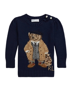 Свитер с принтом Polo Bear, синий Polo ralph lauren kids