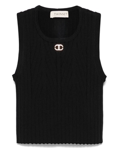 Топ в рубчик, черный Twin-set kids