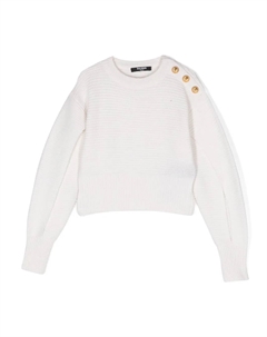 Джемпер в рубчик с разрезами на рукавах, белый Balmain kids