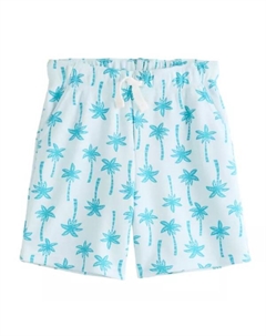 Шорты из французского трикотажа для мальчиков 4-12 лет, цвет light blue palm tree Jumping beans