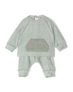 Комплект из топа и брюк с вышитым логотипом, зеленый Teddy & minou