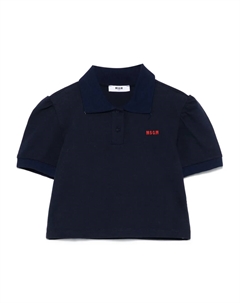 Рубашка поло из ткани пике, синий Msgm kids