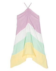 Полосатое платье с вышитым логотипом, розовый Nº21 kids