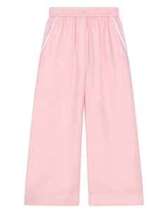 Шелковые брюки широкого кроя, розовый Dolce & gabbana kids
