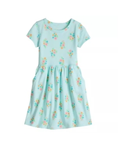 Сенсорно-адаптивное платье для младенцев, малышей и девочек 4-12 лет, цвет bouquet floral blue Jumping beans