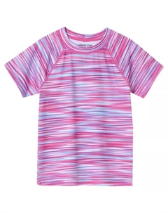 Плавки с коротким рукавом для малышей и девочек 8-16 лет, цвет blurred wave purple Lands' end