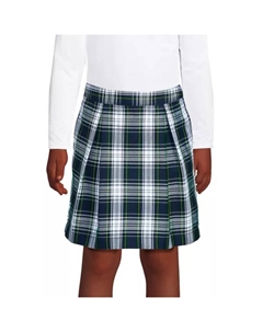 Школьная форма для девочек 2–20 лет, юбка-шорты в клетку, выше колена, цвет white plaid Lands' end