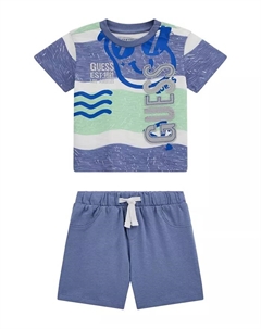 Детский комплект для мальчиков: футболка и шорты для активного отдыха (2 предмета), синий Guess