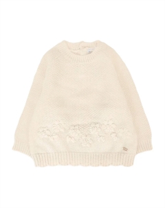 Вязаный топ с цветочным декором, нейтральный Mayoral