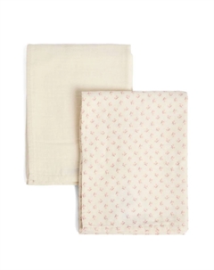Одеяла с цветочным принтом (комплект из двух), нейтральный Bonpoint