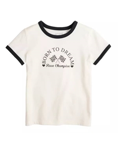 Футболка с принтом для девочек 4-12 лет, цвет race flag ivory Jumping beans