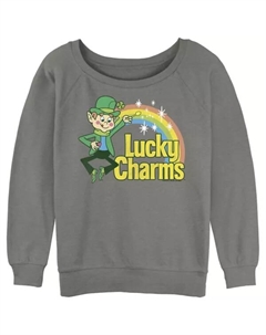 Детский худи с логотипом Lucky Charms из мягкого махрового материала, серый Licensed character