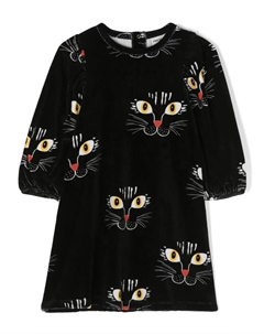 Велюровое платье Angry Cat, черный Mini rodini