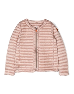 Пуховик с нашивкой-логотипом, розовый Save the duck kids