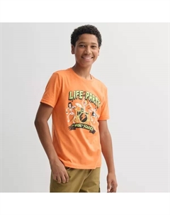 Футболка с коротким рукавом для мальчиков 8-20 лет, повседневная, с принтом, обычная и хаски, цвет skeleton party orange Sonoma goods for life