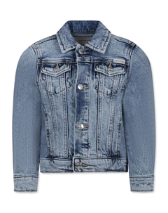 Джинсовая куртка с нашивкой-логотипом, синий Calvin klein kids