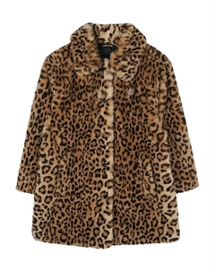 Шуба из искусственного меха с леопардовым принтом, нейтральный Sonia rykiel enfant