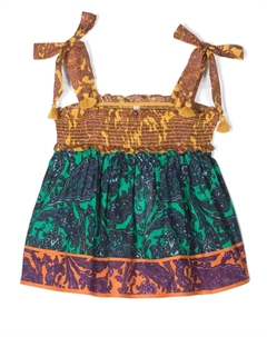 Платье миди с контрастной вставкой, синий Zimmermann kids