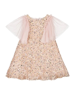 Платье с рукавами из тюля и пайетками, розовый Patachou