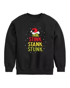 Мальчики 8-20 лет Графический свитшот "Вонючка" по мотивам "Как Гринч украл Рождество" Доктора Сьюза, черный Licensed character