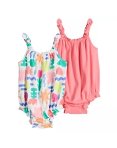 Детский комбинезон-пузырь для девочки, 2 шт, цвет white doodle Jumping beans