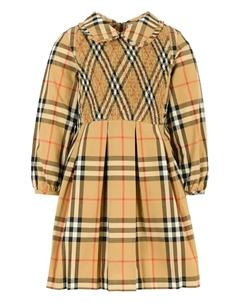Платье в складку, нейтральный Burberry kids