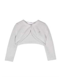 Укороченный свитер с логотипом, серый Monnalisa