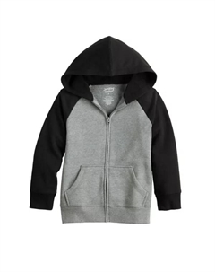 Мальчиковая худи с молнией и регланными рукавами для детей 4-12 лет, серый Jumping beans