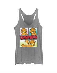Детский майка-алкоголичка с портретами Гарфилда, серый Licensed character