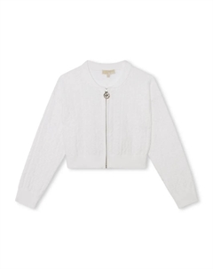 Фактурный бомбер с воротником-стойкой, белый Michael kors kids