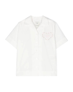 Рубашка с вышитым логотипом, белый Fendi kids