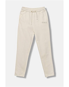 Детские хлопковые спортивные брюки, бежевый Guess