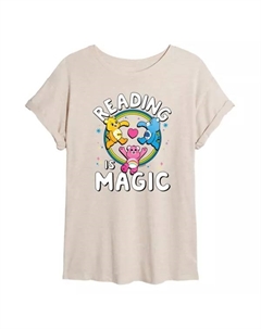 Футболка размера «Огромный» для юниоров с надписью «Чтение — это магия», бежевый Licensed character