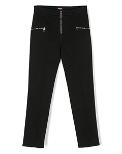 Брюки прямого кроя с завышенной талией, черный Balmain kids