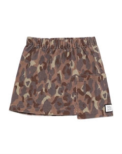 Джинсовая юбка с принтом на кармане, коричневый Douuod kids