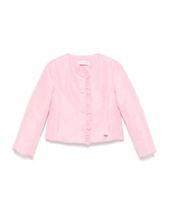 Пуховик с оборками, розовый Monnalisa