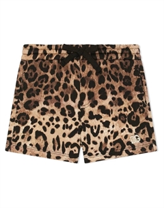 Спортивные шорты с леопардовым принтом, коричневый Dolce & gabbana kids