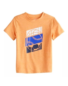 Футболка с принтом для мальчиков и малышей, цвет orange sport blocks Jumping beans