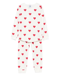 Пижама с принтом в виде сердца, белый Petit bateau