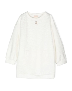 Платье миди с монограммой, белый Elisabetta franchi la mia bambina