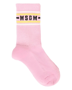 Носки с логотипом и интарсией, розовый Msgm kids
