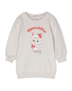 Платье с логотипом, нейтральный Monnalisa