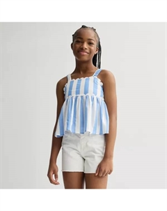 Детский топ с вырезом на спине без рукавов для девочек 7-16 лет, синий Self esteem